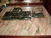Продам письменный набор из серого мрамора антикварный